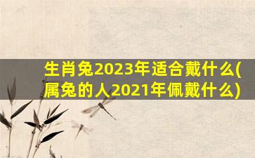 <b>生肖兔2023年适合戴什么(属兔的人2021年佩戴什么)</b>