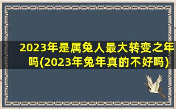 2023年是属兔人最大转变之年吗(2023年兔年真的不好吗)