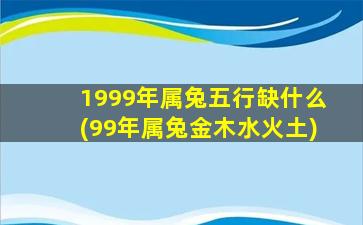 1999年属兔五行缺什么(99年属兔金木水火土)