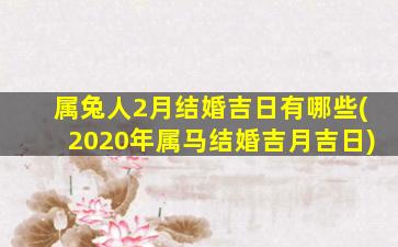 属兔人2月结婚吉日有哪些(2020年属马结婚吉月吉日)