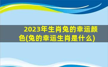 2023年生肖兔的幸运颜色(兔的幸运生肖是什么)