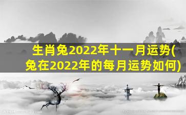 生肖兔2022年十一月运势(兔在2022年的每月运势如何)