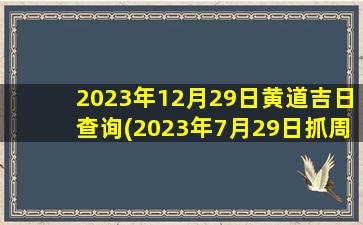 2023年12月29日黄道吉日查询(2023年7月29日抓周吉时)