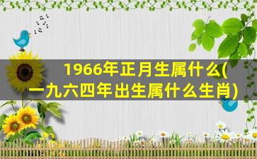 1966年正月生属什么(一九六四年出生属什么生肖)