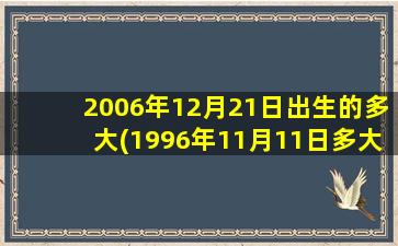 <b>2006年12月21日出生的多大(1996年11月11日多大了)</b>