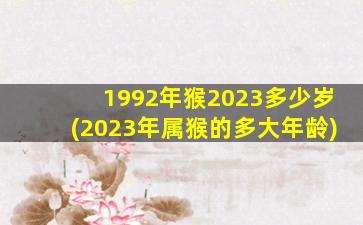 1992年猴2023多少岁(2023年属猴的多大年龄)