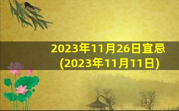 2023年11月26日宜忌(2023年11月11日)