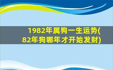 1982年属狗一生运势(82年狗