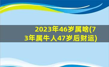 2023年46岁属啥(73年属牛人47岁后财运)