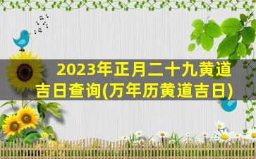 2023年正月二十九黄道吉日查询(万年历黄道吉日)