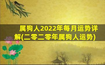 属狗人2022年每月运势详解