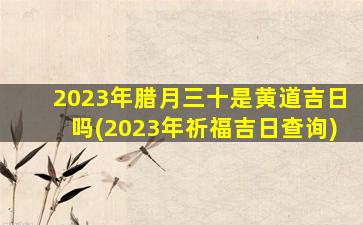 2023年腊月三十是黄道吉日吗(2023年祈福吉日查询)