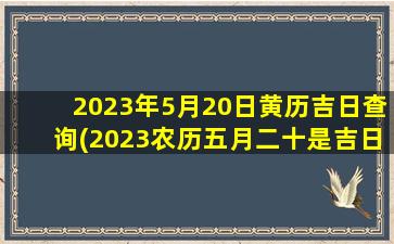 2023年5月20日黄历吉日查询(2023农历五月二十是吉日吗)