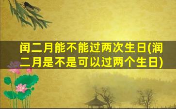 闰二月能不能过两次生日(润二月是不是可以过两个生日)