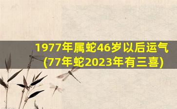 1977年属蛇46岁以后运气(77年蛇2023年有三喜)