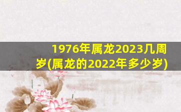 1976年属龙2023几周岁(属龙的2022年多少岁)