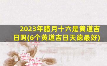 2023年腊月十六是黄道吉日吗(6个黄道吉日天德最好)