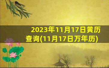 2023年11月17日黄历查询(11月17日万年历)