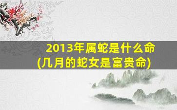 2013年属蛇是什么命(几月的