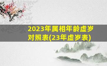 2023年属相年龄虚岁对照表(23年虚岁表)