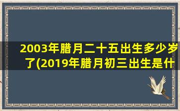 2003年腊月二十五出生多少岁了(2019年腊月初三出生是什么命)