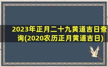 2023年正月二十九黄道吉日查询(2020农历正月黄道吉日)