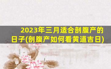 2023年三月适合剖腹产的日子(剖腹产如何看黄道吉日)