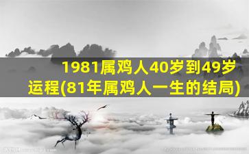 1981属鸡人40岁到49岁运程