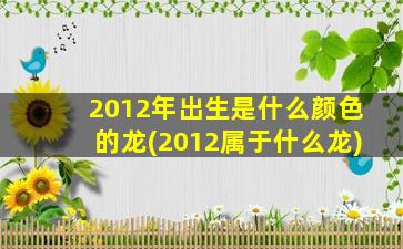 2012年出生是什么颜色的龙(2012属于什么龙)