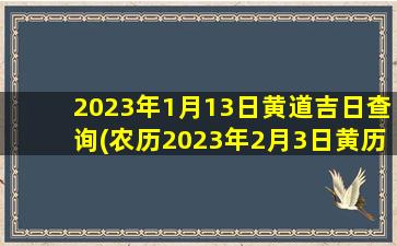 2023年1月13日黄道吉日查询(农历2023年2月3日黄历查询)