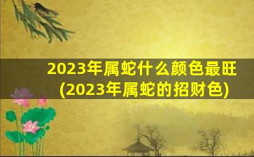 2023年属蛇什么颜色最旺