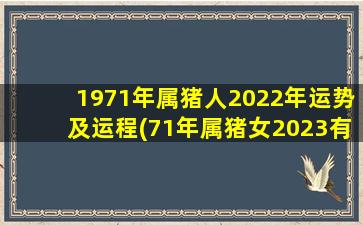 1971年属猪人2022年运势及运