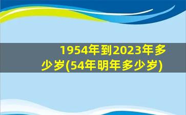 1954年到2023年多少岁(54年明年多少岁)