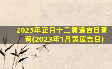 2023年正月十二黄道吉日查询(2023年1月黄道吉日)