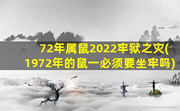 72年属鼠2022牢狱之灾(1972年的鼠一必须要坐牢吗)