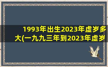 1993年出生2023年虚岁多大(一九九三年到2023年虚岁多大)