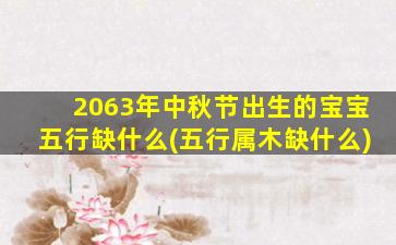 2063年中秋节出生的宝宝五行缺什么(五行属木缺什么)