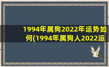 1994年属狗2022年运势如何(1994年属狗人2022运势)