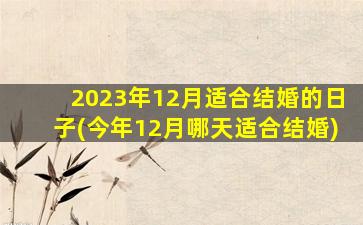 2023年12月适合结婚的日子(今年12月哪天适合结婚)