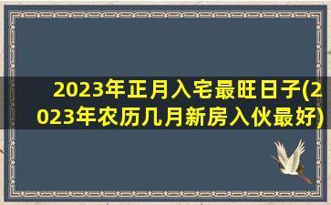 2023年正月入宅最旺日子(2023年农历几月新房入伙最好)