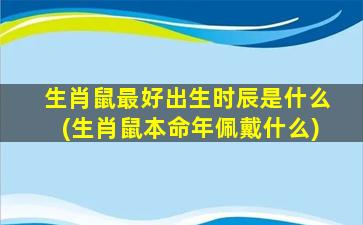 生肖鼠最好出生时辰是什么(生肖鼠本命年佩戴什么)