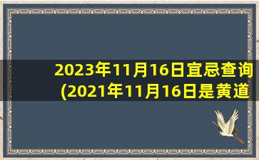 2023年11月16日宜忌查询(2021年11月16日是黄道吉日吗)