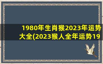 1980年生肖猴2023年运势大全