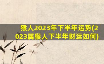 猴人2023年下半年运势(20