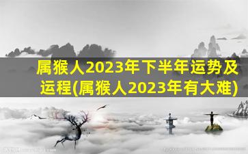 属猴人2023年下半年运势及