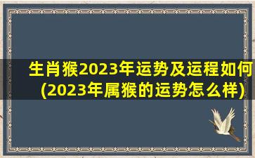 <strong>生肖猴2023年运势及运程如</strong>