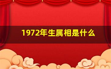 1972年生属相是什么