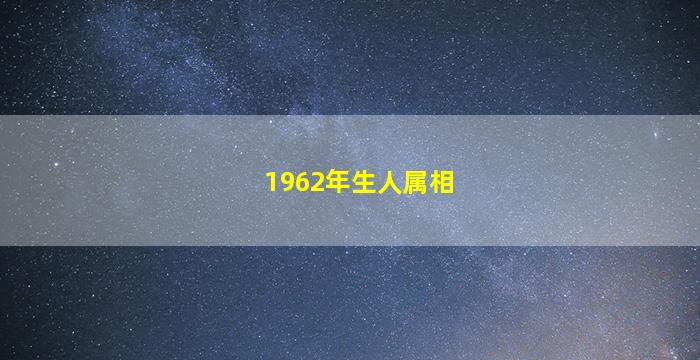 1962年生人属相