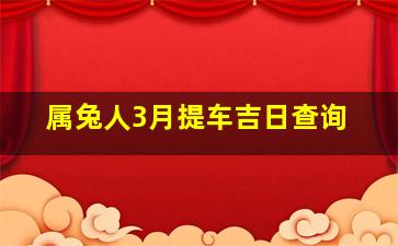 属兔人3月提车吉日查询