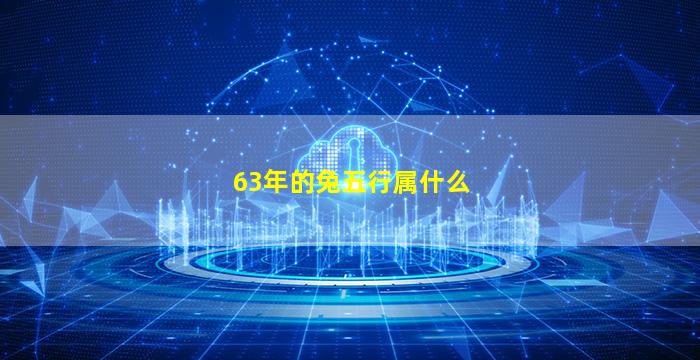 63年的兔五行属什么